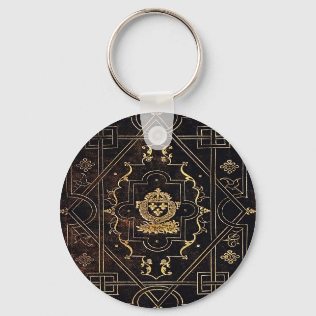 Falln Vintage Leather and Gold Key Ring (Front)