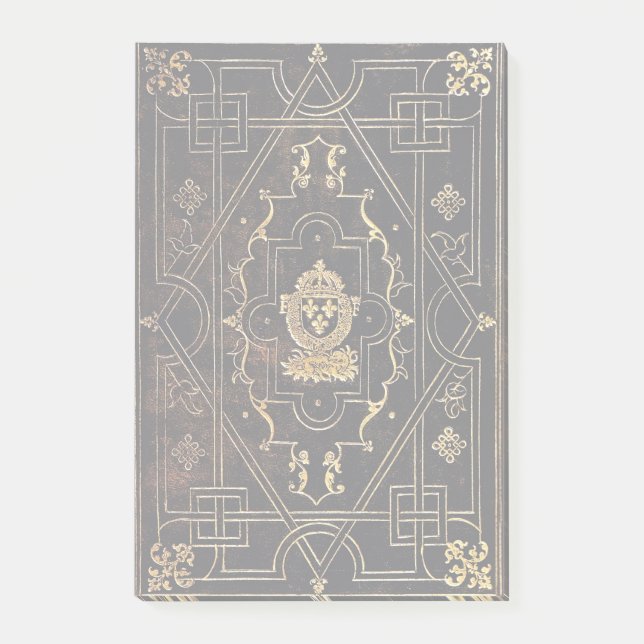 Falln Vintage Leather and Gold Post-it Notes (Front)