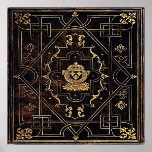 Falln Vintage Leather and Gold Poster