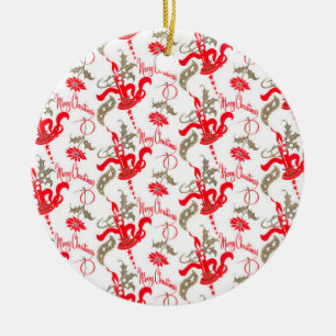 Falln Vintage Merry Christmas Candles Ceramic Tree Decoration