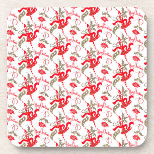 Falln Vintage Merry Christmas Candles Coaster