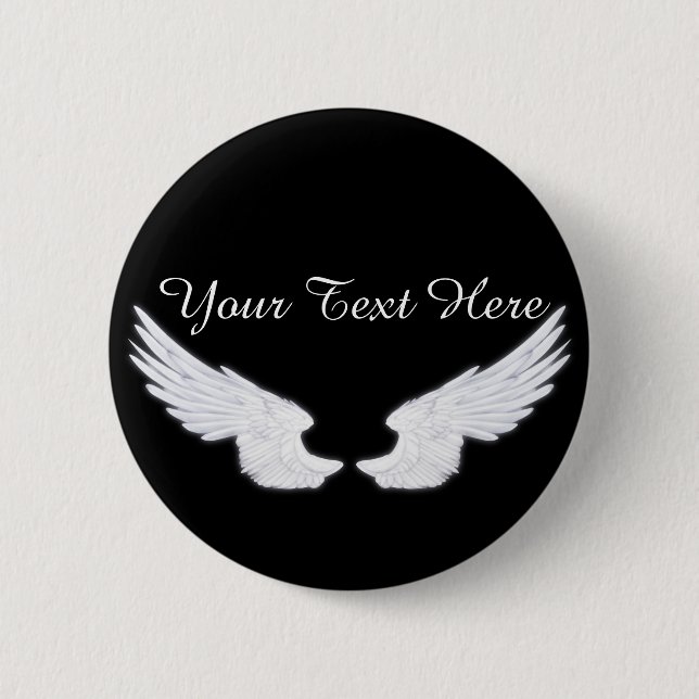 Falln White Angel Wings 6 Cm Round Badge (Front)