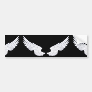 Falln White Angel Wings Bumper Sticker
