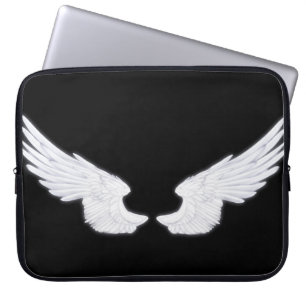 Falln White Angel Wings Laptop Sleeve
