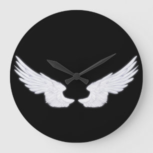 Falln White Angel Wings Large Clock
