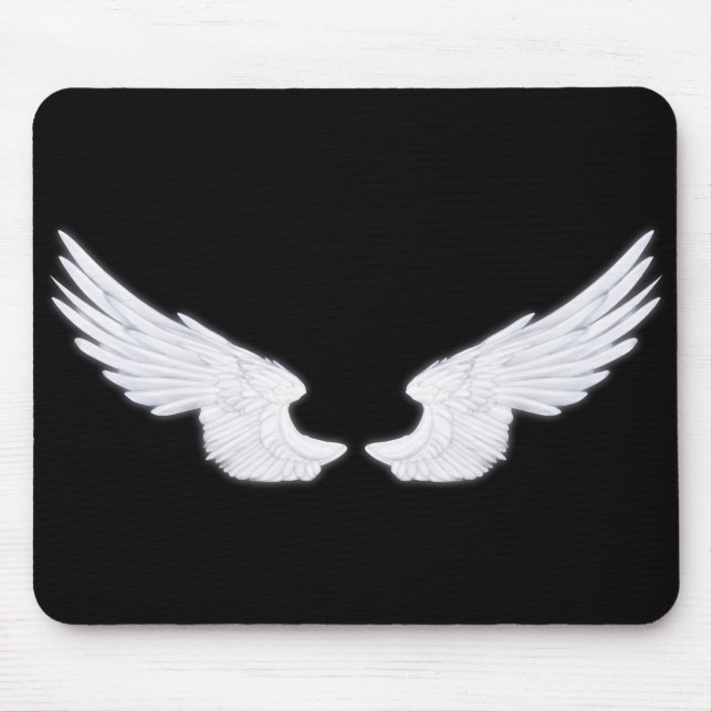 Falln White Angel Wings Mouse Mat (Front)