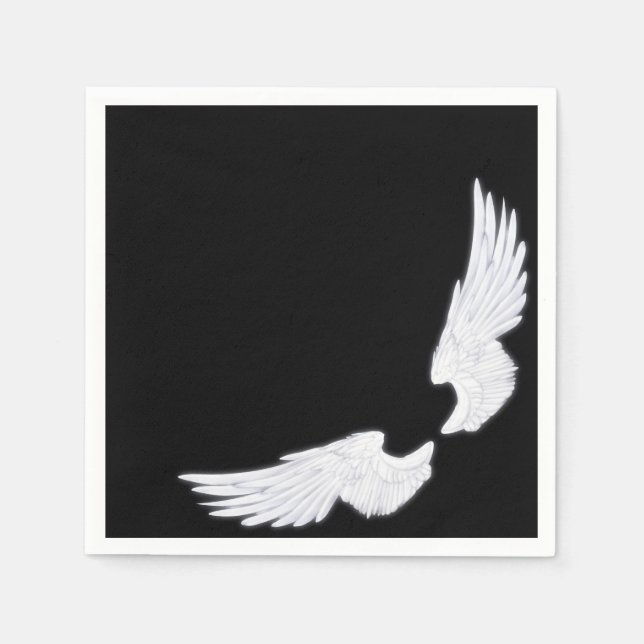 Falln White Angel Wings Napkin (Front)