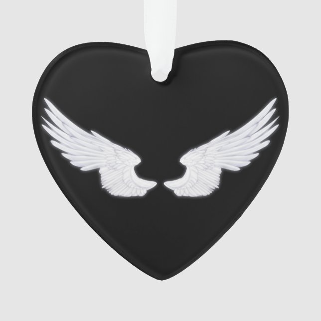 Falln White Angel Wings Ornament (Front)
