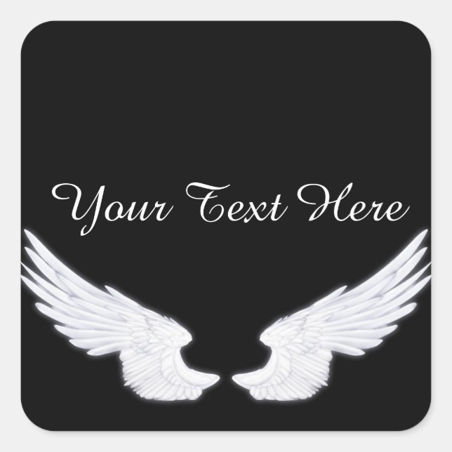 Falln White Angel Wings Square Sticker (Front)