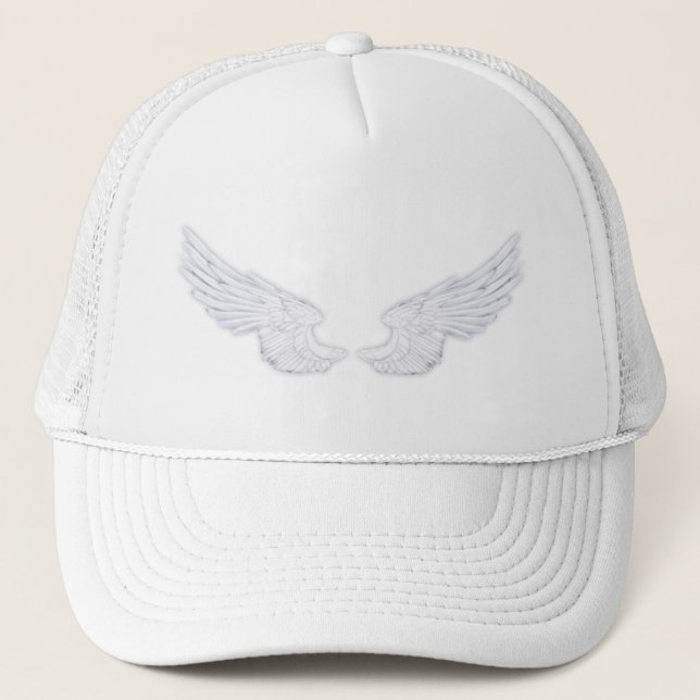 Falln White Angel Wings Trucker Hat (Front)