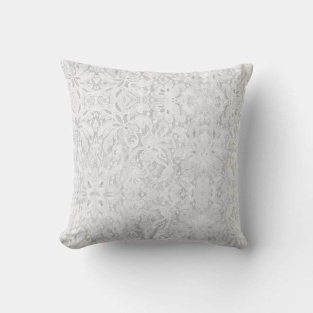 Falln White Lace Cushion (Front)