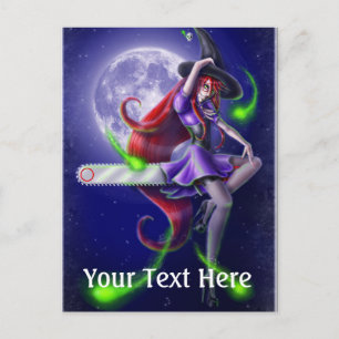 Falln Witchy PinUp Postcard