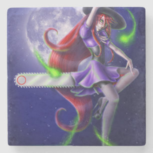 Falln Witchy PinUp Stone Coaster