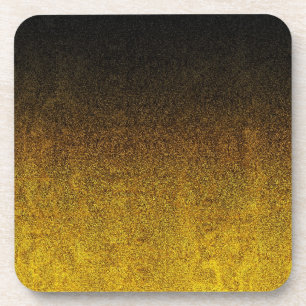 Falln Yellow & Black Glitter Gradient Coaster