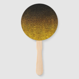 Falln Yellow & Black Glitter Gradient Hand Fan