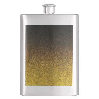 Falln Yellow & Black Glitter Gradient Hip Flask