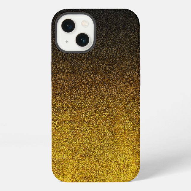 Falln Yellow & Black Glitter Gradient iPhone Case (Back)