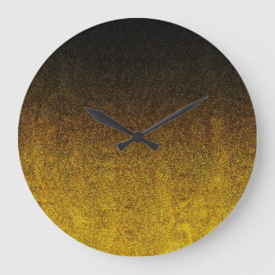 Falln Yellow & Black Glitter Gradient Large Clock