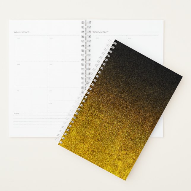Falln Yellow & Black Glitter Gradient Planner (Display)
