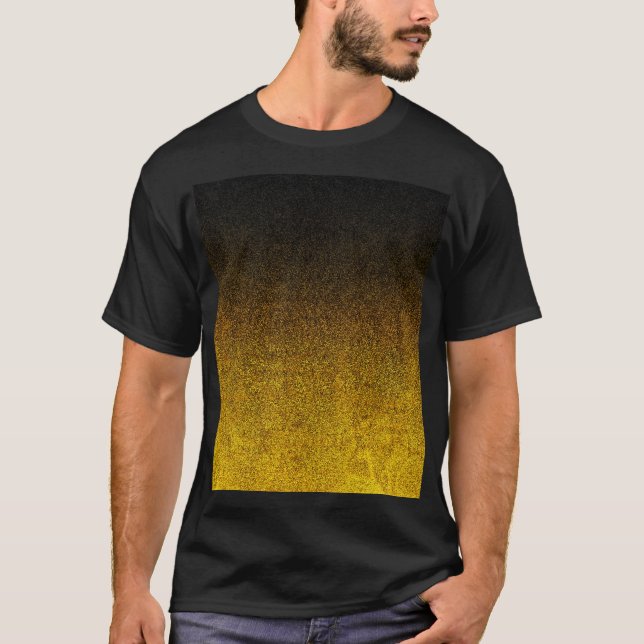 Falln Yellow & Black Glitter Gradient T-Shirt (Front)
