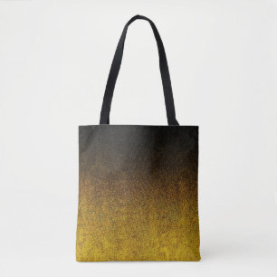Falln Yellow & Black Glitter Gradient Tote Bag