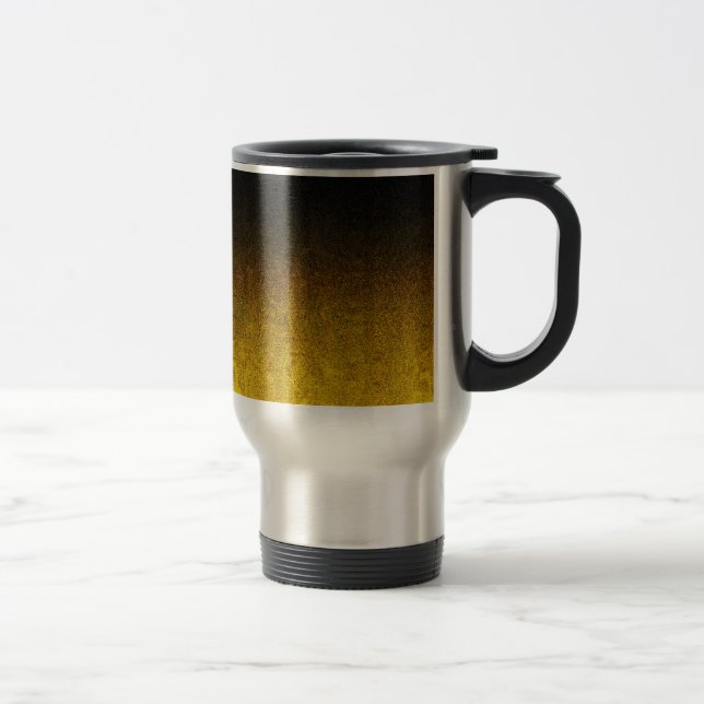 Falln Yellow & Black Glitter Gradient Travel Mug (Right)