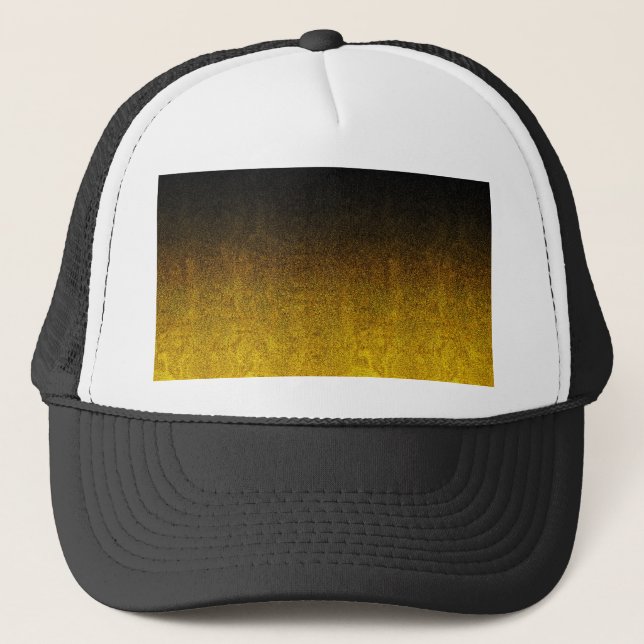 Falln Yellow & Black Glitter Gradient Trucker Hat (Front)