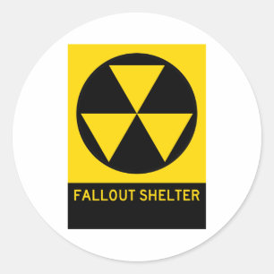 Fallout Shelter Highway Sign Classic Round Sticker