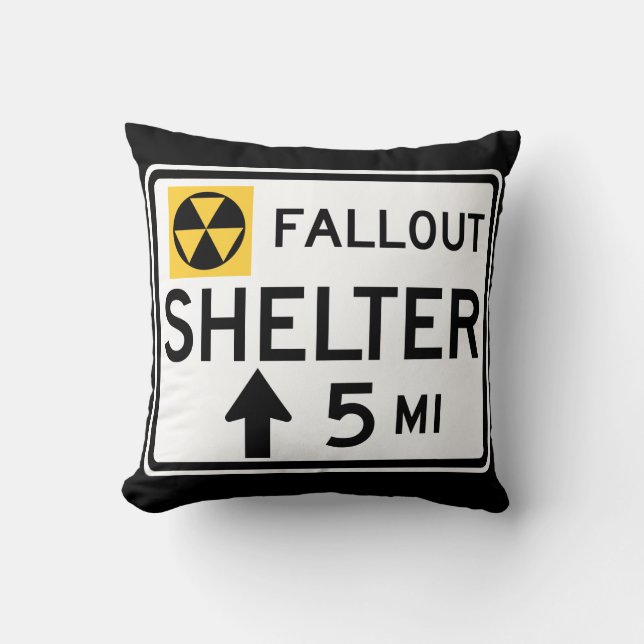 Fallout Shelter Sign Cushion (Front)