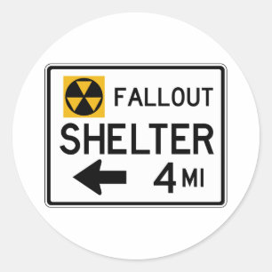 Fallout Shelter Street Sign Classic Round Sticker