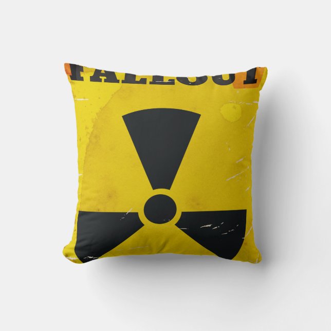 Fallout Shelter vintage warning poster Cushion (Front)