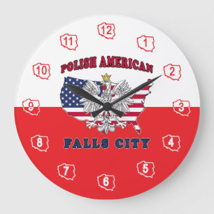 Falls City Texas Polish American Large Clock