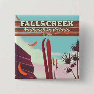Falls Creek, Northeastern Australia Ski poster, 15 Cm Square Badge