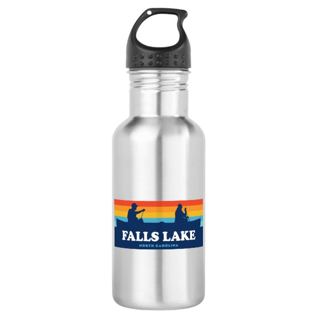 Falls Lake North Carolina Canoe 532 Ml Water Bottle (Front)
