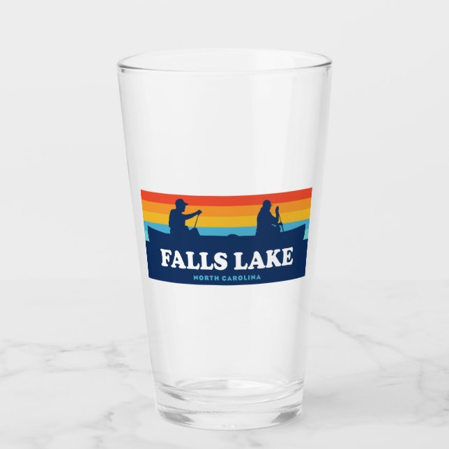 Falls Lake North Carolina Canoe Glass (Front)