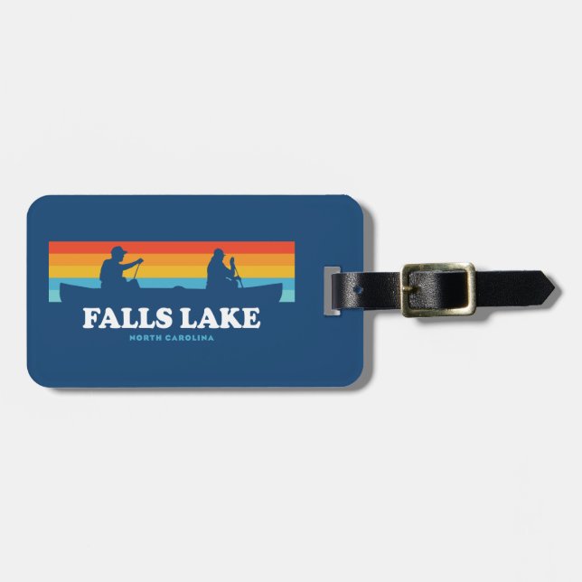 Falls Lake North Carolina Canoe Luggage Tag (Front Horizontal)