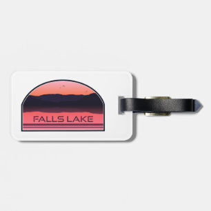 Falls Lake North Carolina Red Sunrise Luggage Tag