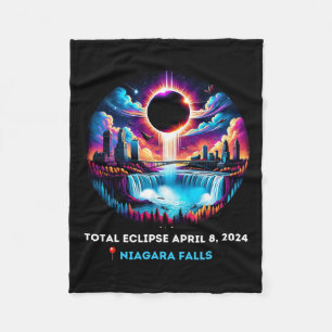 Falls New York Ny Total Solar Eclipse April 81 Fleece Blanket