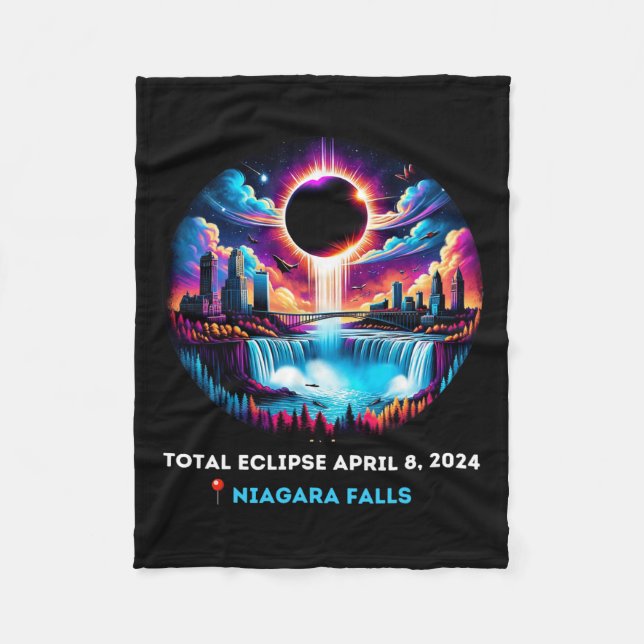 Falls New York Ny Total Solar Eclipse April 81  Fleece Blanket (Front)
