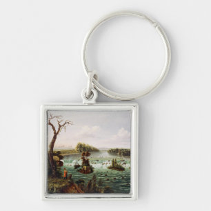 Falls of Saint Anthony by Henry Lewis Key Ring