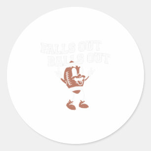 Falls Out Out Touchdown Footll Game Day Thanksgivi Classic Round Sticker