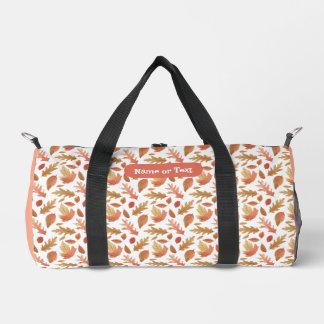 Falls to Nature Autumn Leaves Earthy Sweet Pastel Duffle Bag