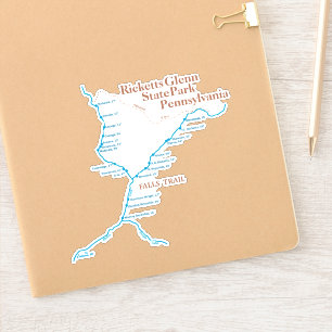 Falls Trail Map 6"x6" Sticker