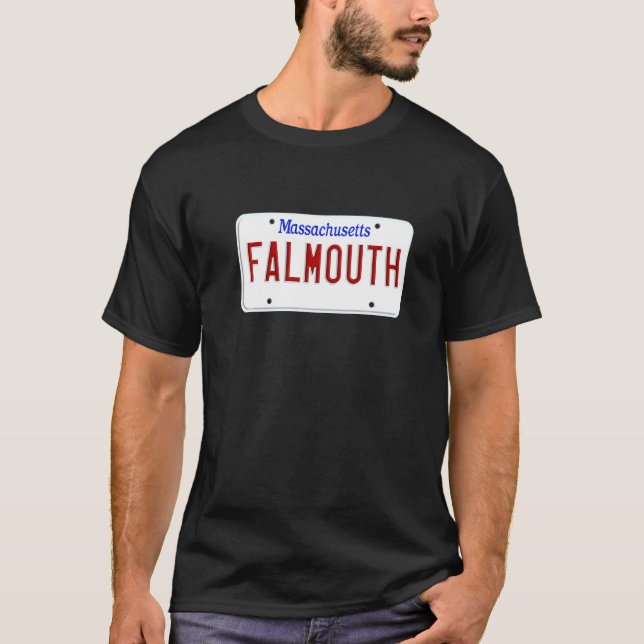 Falmouth Cape Cod Boston Massachusetts License Pla T-Shirt (Front)