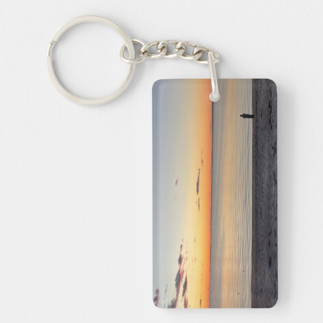 Falmouth Cape Cod Sunset Acrylic Key Ring (Front)