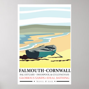 Falmouth Cornwall travel poster