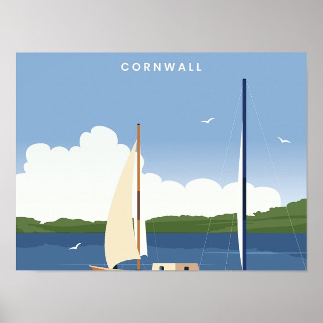 Falmouth Cornwall travel Poster (Front)