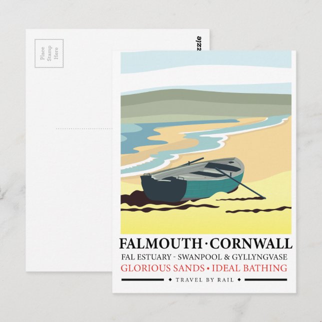 Falmouth Cornwall travel poster Postcard (Front/Back)
