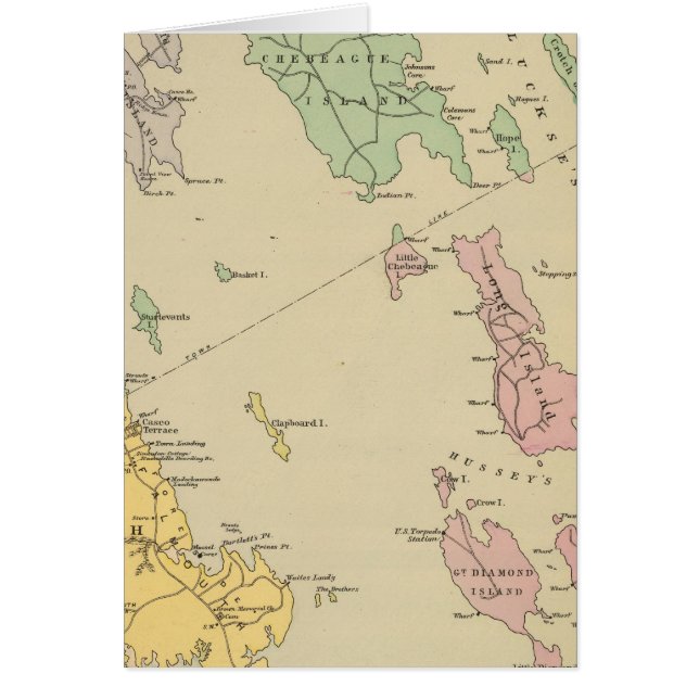 Falmouth Foreside, adjacent islands, Casco Bay (Front)