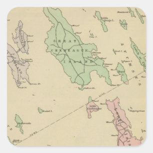 Falmouth Foreside, adjacent islands, Casco Bay Square Sticker